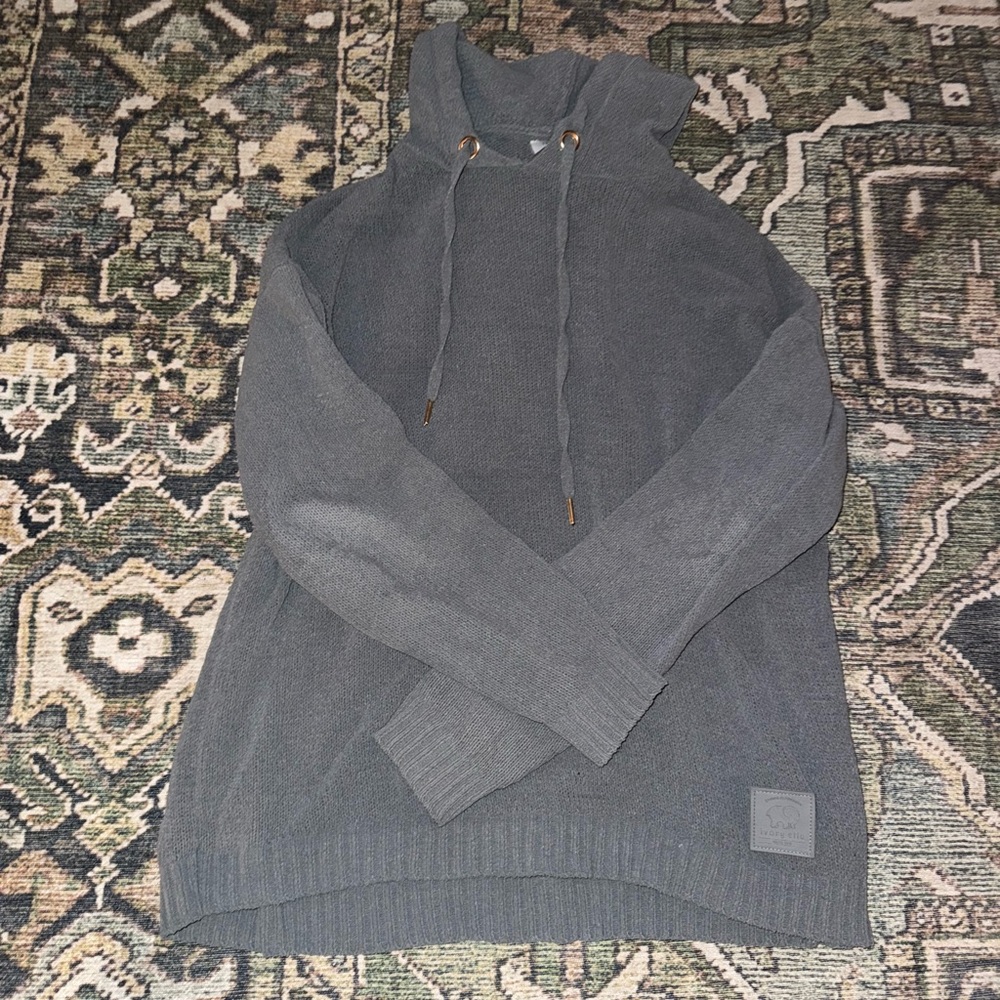 Ivory Ella Sage Green Hooded Sweater